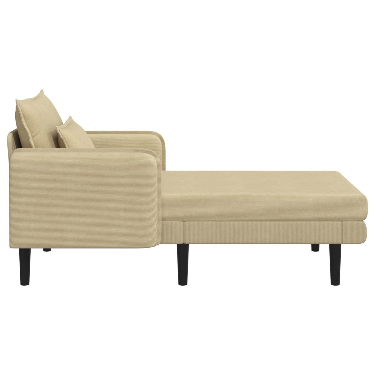 Grote chaise longue Grijs groen Katoenen stof