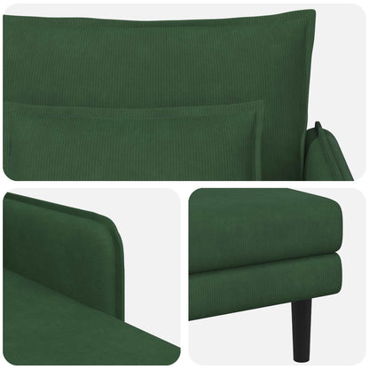 Grote chaise longue Donkergroen Katoenen stof