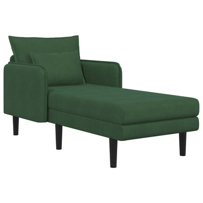 Grote chaise longue Donkergroen Katoenen stof