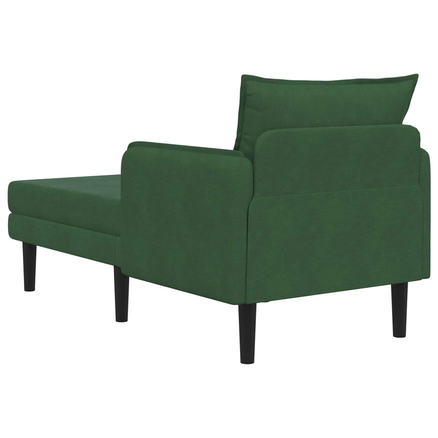 Grote chaise longue Donkergroen Katoenen stof