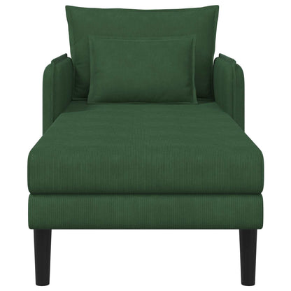 Grote chaise longue Donkergroen Katoenen stof