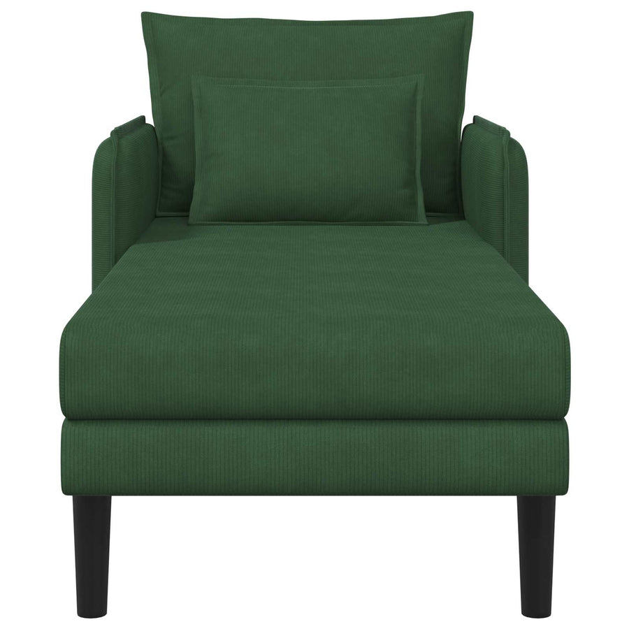 Grote chaise longue Donkergroen Katoenen stof