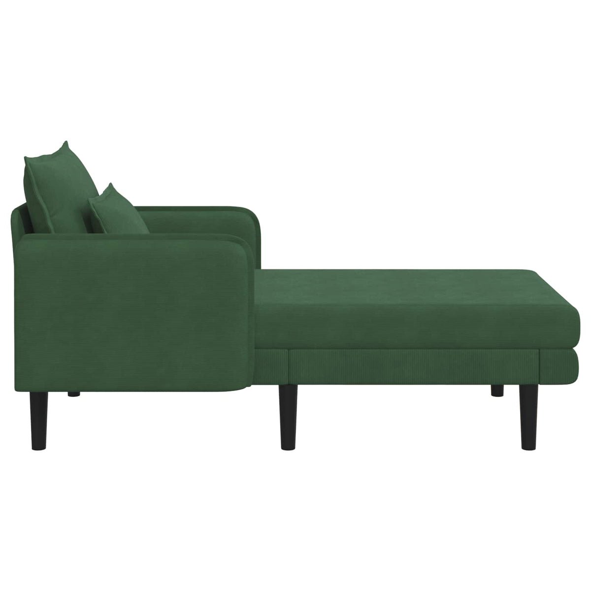 Grote chaise longue Donkergroen Katoenen stof