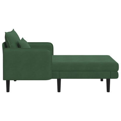 Grote chaise longue Donkergroen Katoenen stof