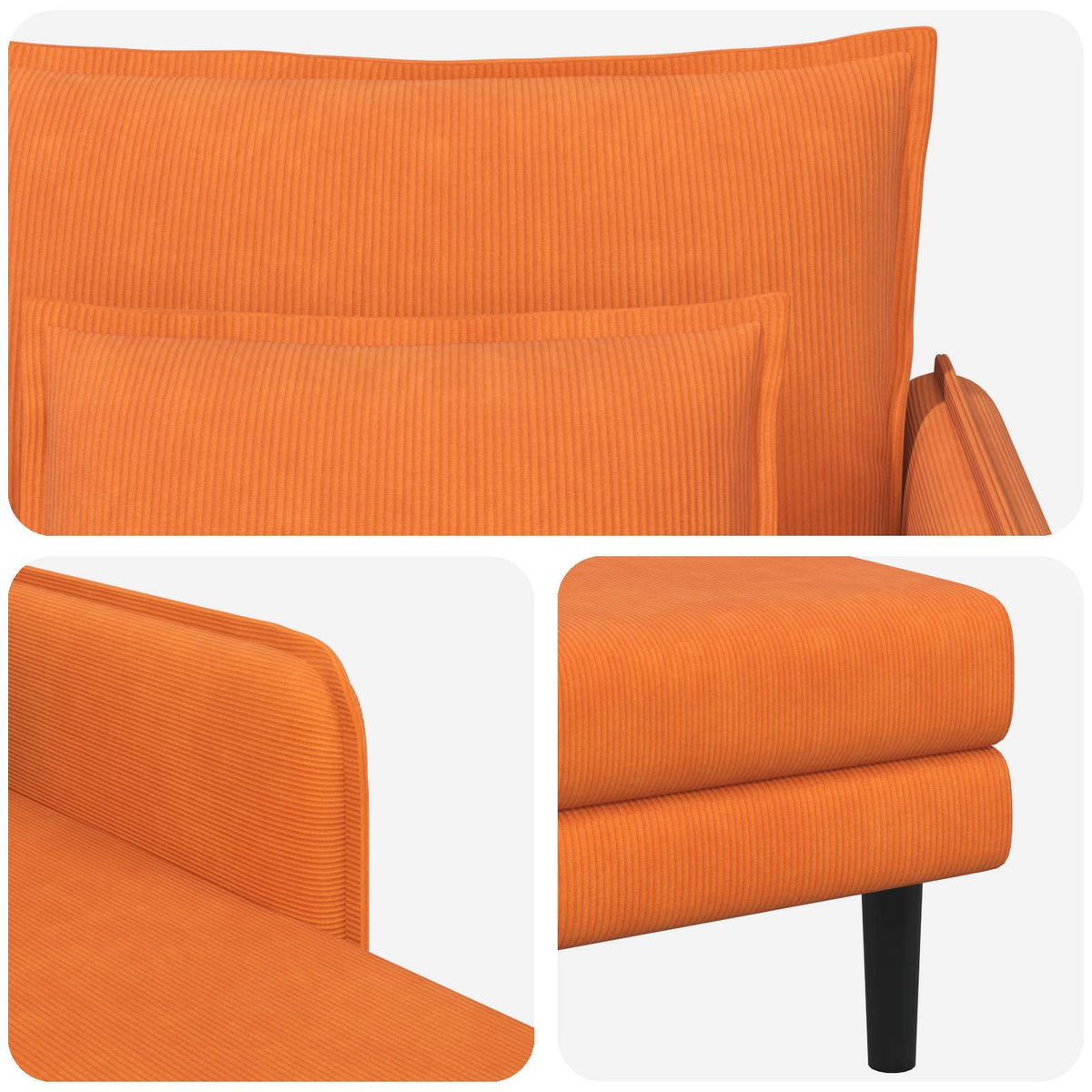Grote chaise longue Oranje Katoenen stof