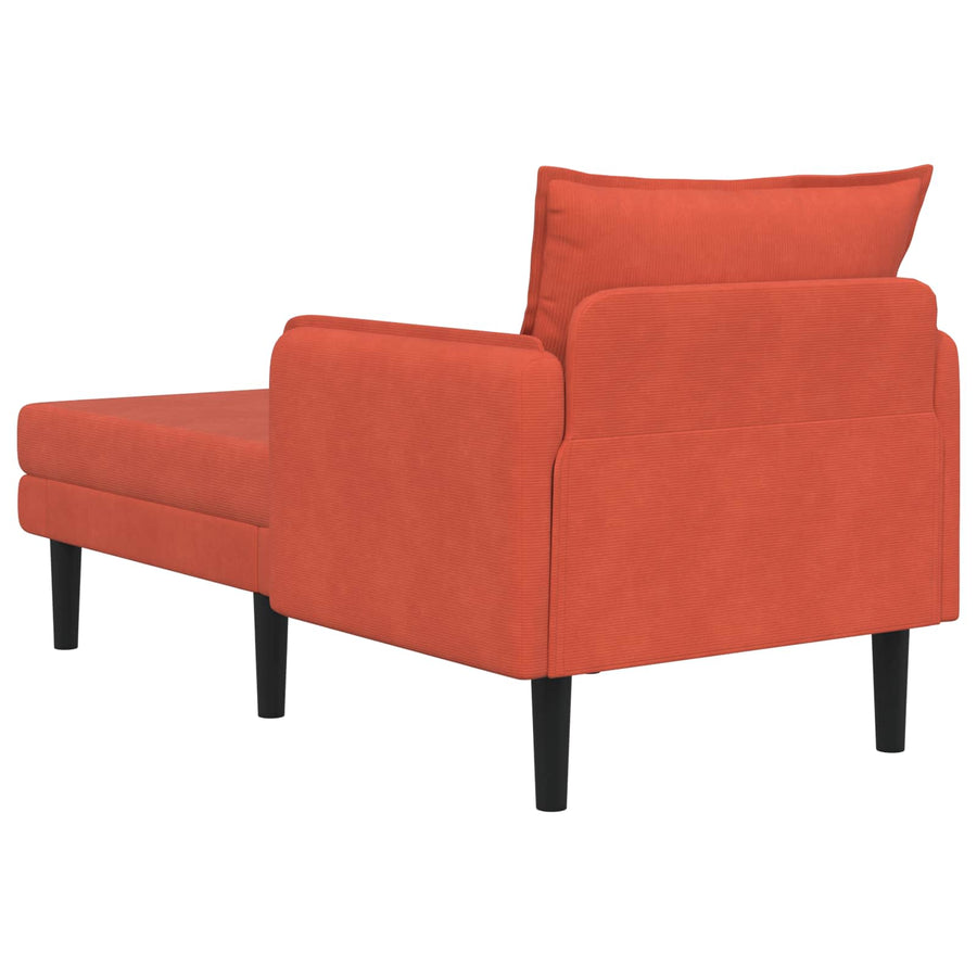 Grote chaise longue Rood-oranje Katoenen stof