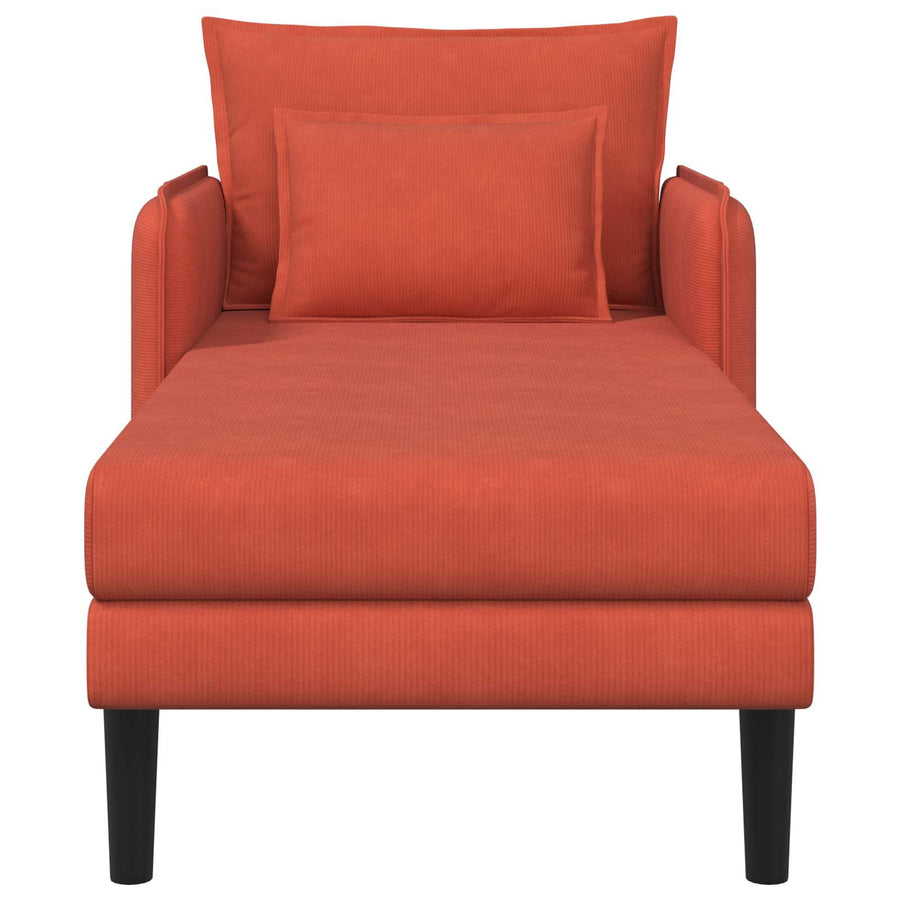 Grote chaise longue Rood-oranje Katoenen stof