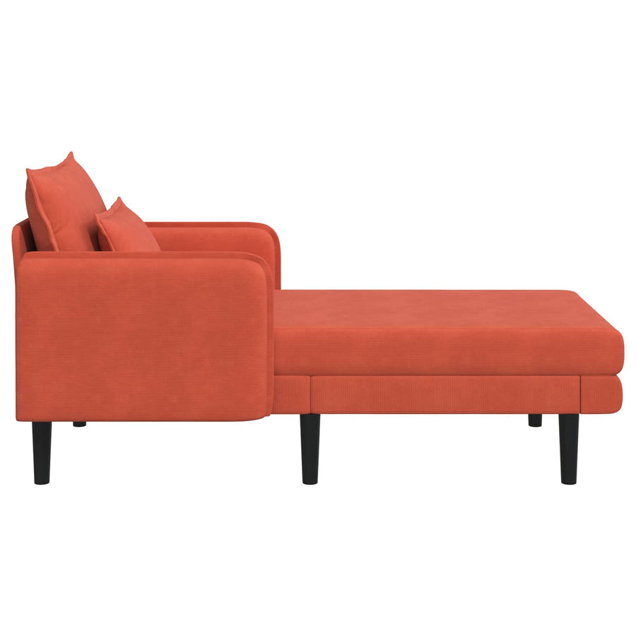 Grote chaise longue Rood-oranje Katoenen stof
