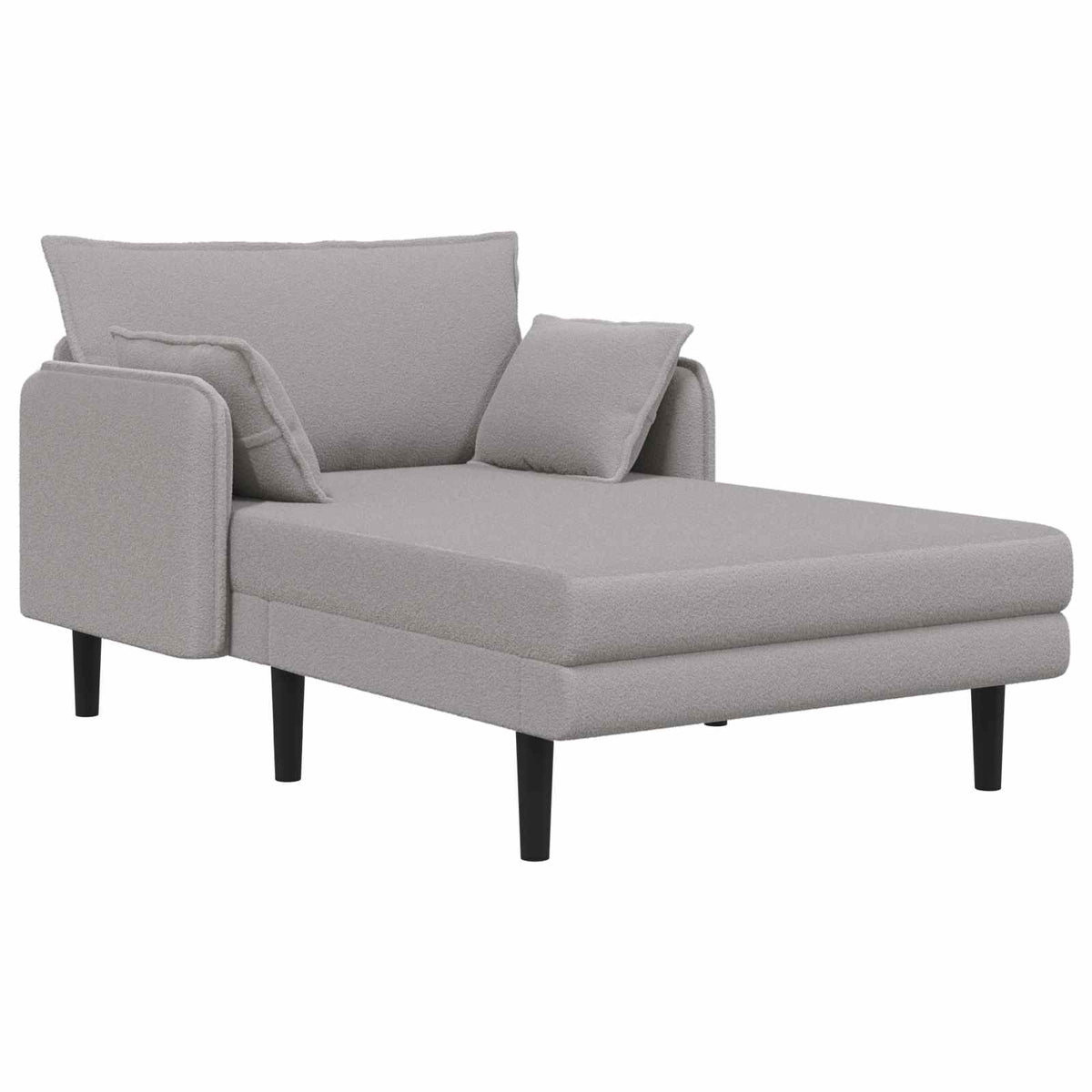 Grote chaise longue Lichtgrijs Bouclé
