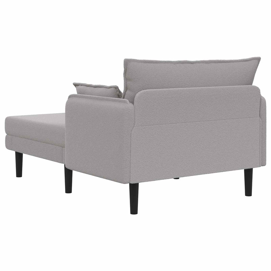 Grote chaise longue Lichtgrijs Bouclé