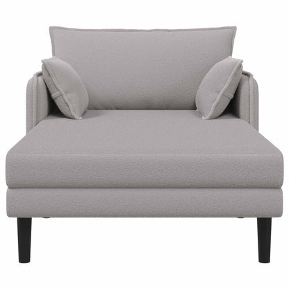Grote chaise longue Lichtgrijs Bouclé