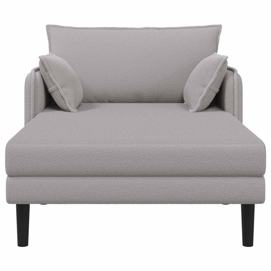 Grote chaise longue Lichtgrijs Bouclé
