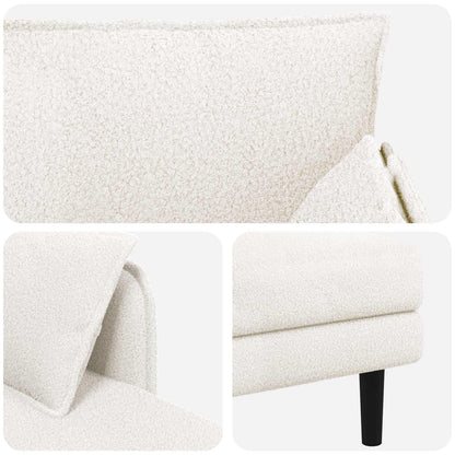 Grote chaise longue Crèmekleurig Bouclé