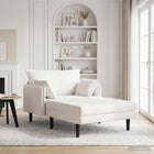 Chaise longue crème bouclé 114x173x86 cm
