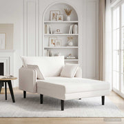 Chaise longue crème bouclé 114x173x86 cm
