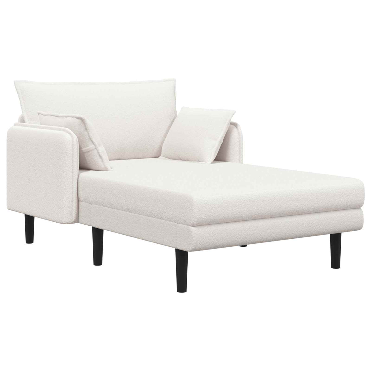 Grote chaise longue Crèmekleurig Bouclé