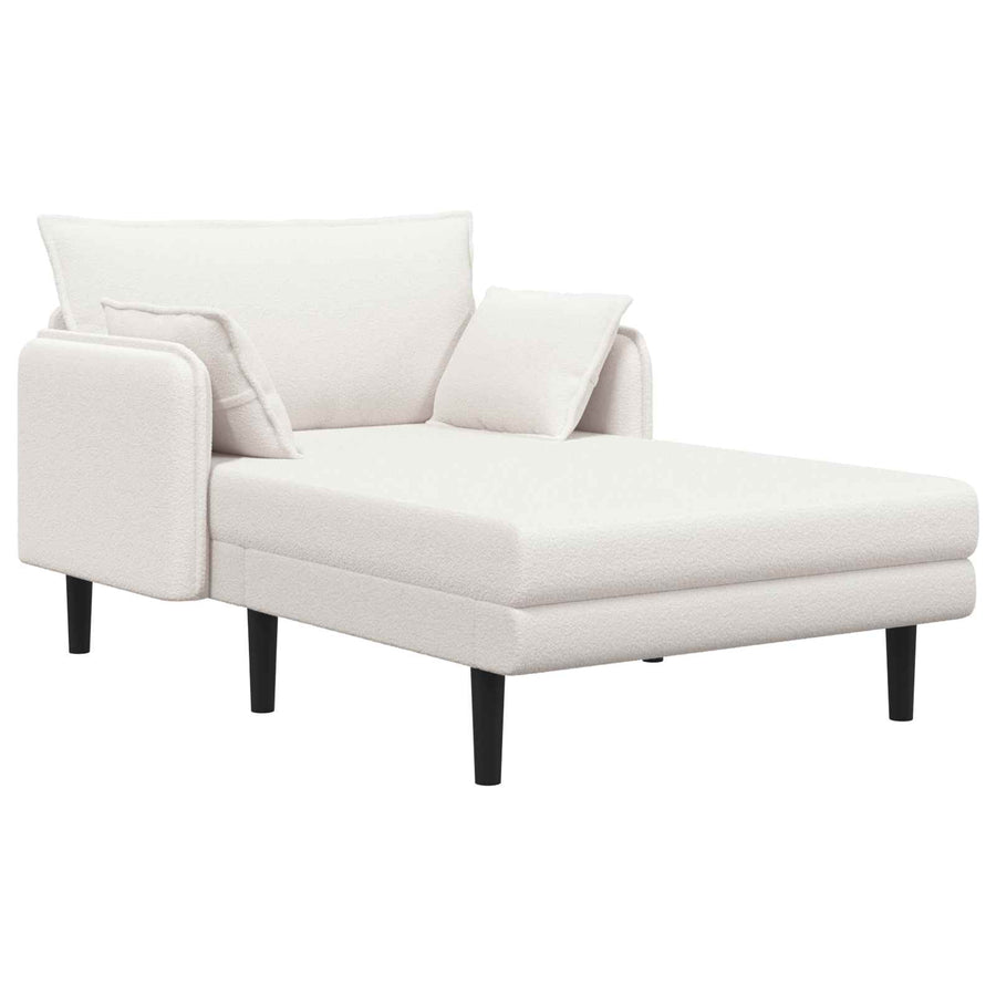 Grote chaise longue Crèmekleurig Bouclé