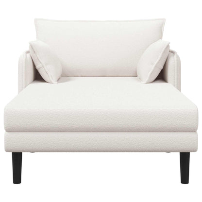 Grote chaise longue Crèmekleurig Bouclé