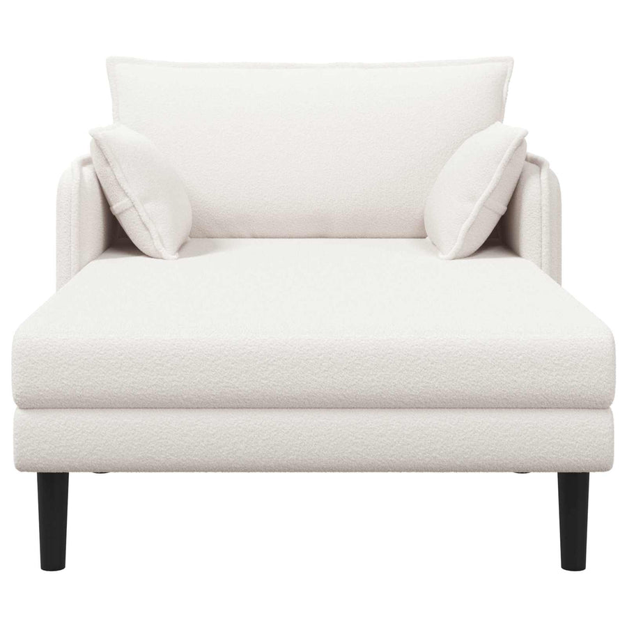 Grote chaise longue Crèmekleurig Bouclé