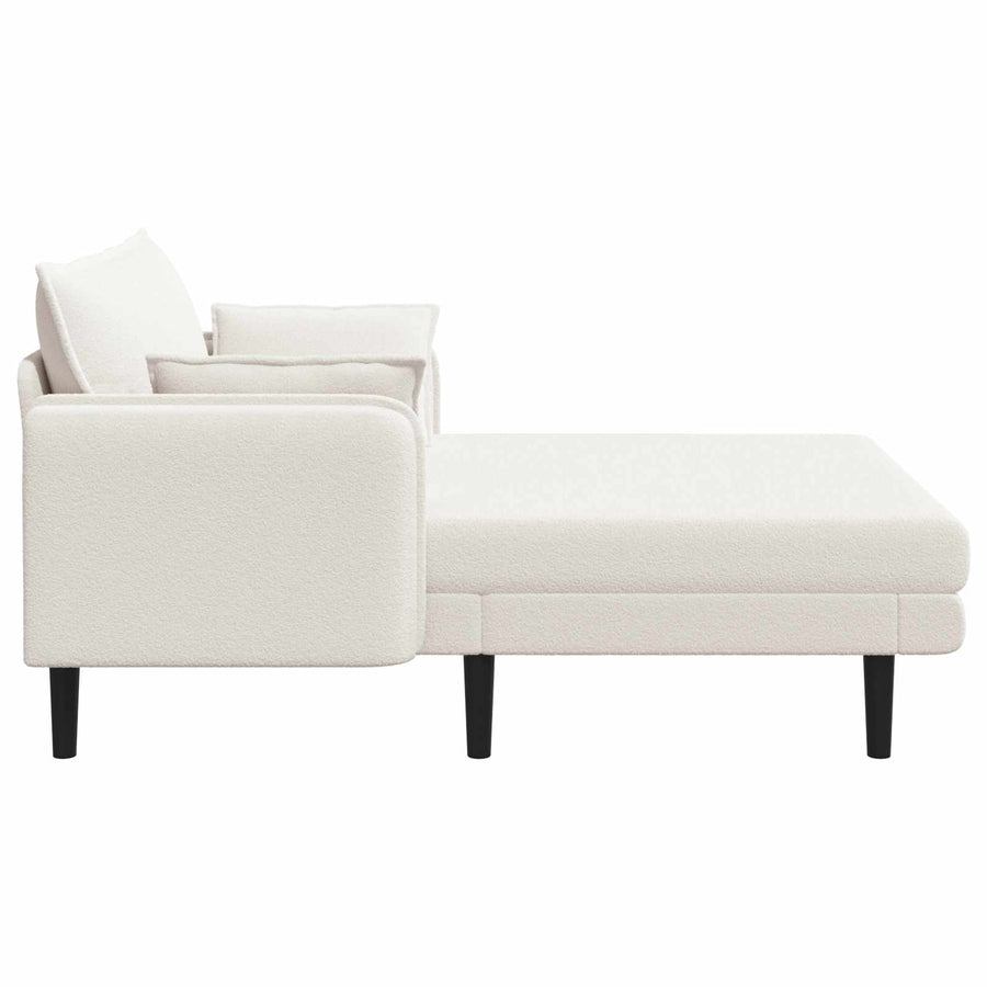 Grote chaise longue Crèmekleurig Bouclé