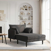 Chaise longue 173x114 cm donkergrijs bouclé