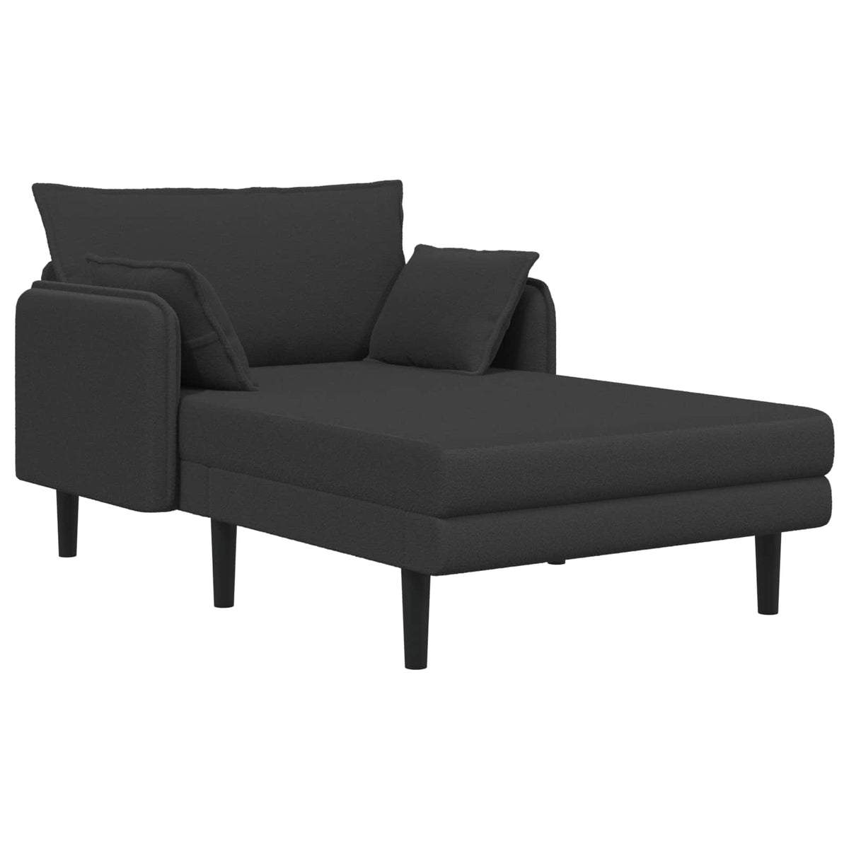 Grote chaise longue Donkergrijs Bouclé