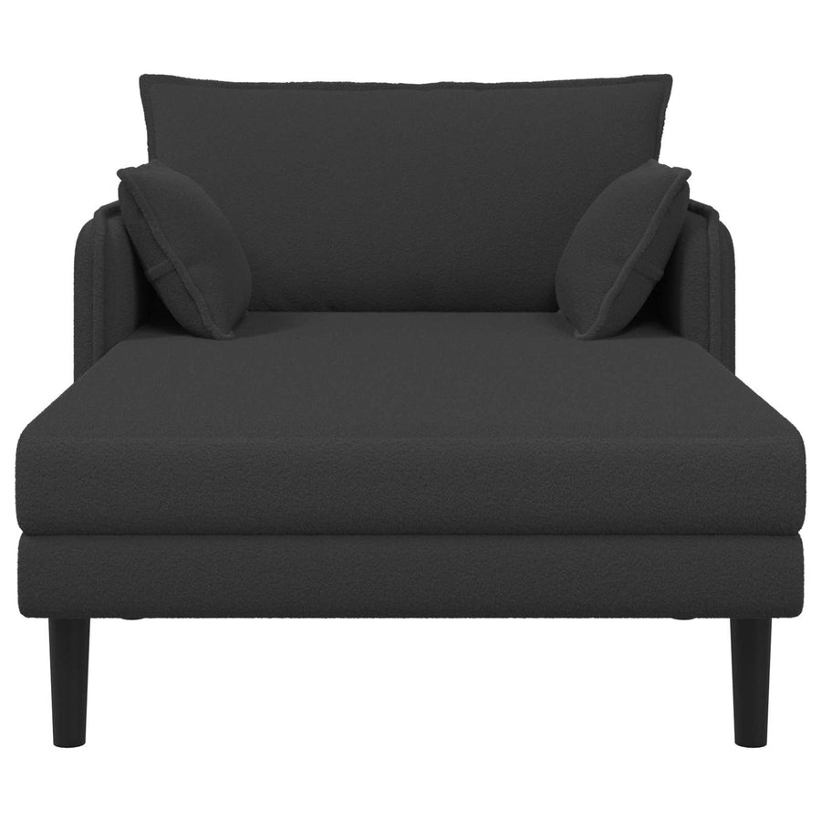 Grote chaise longue Donkergrijs Bouclé