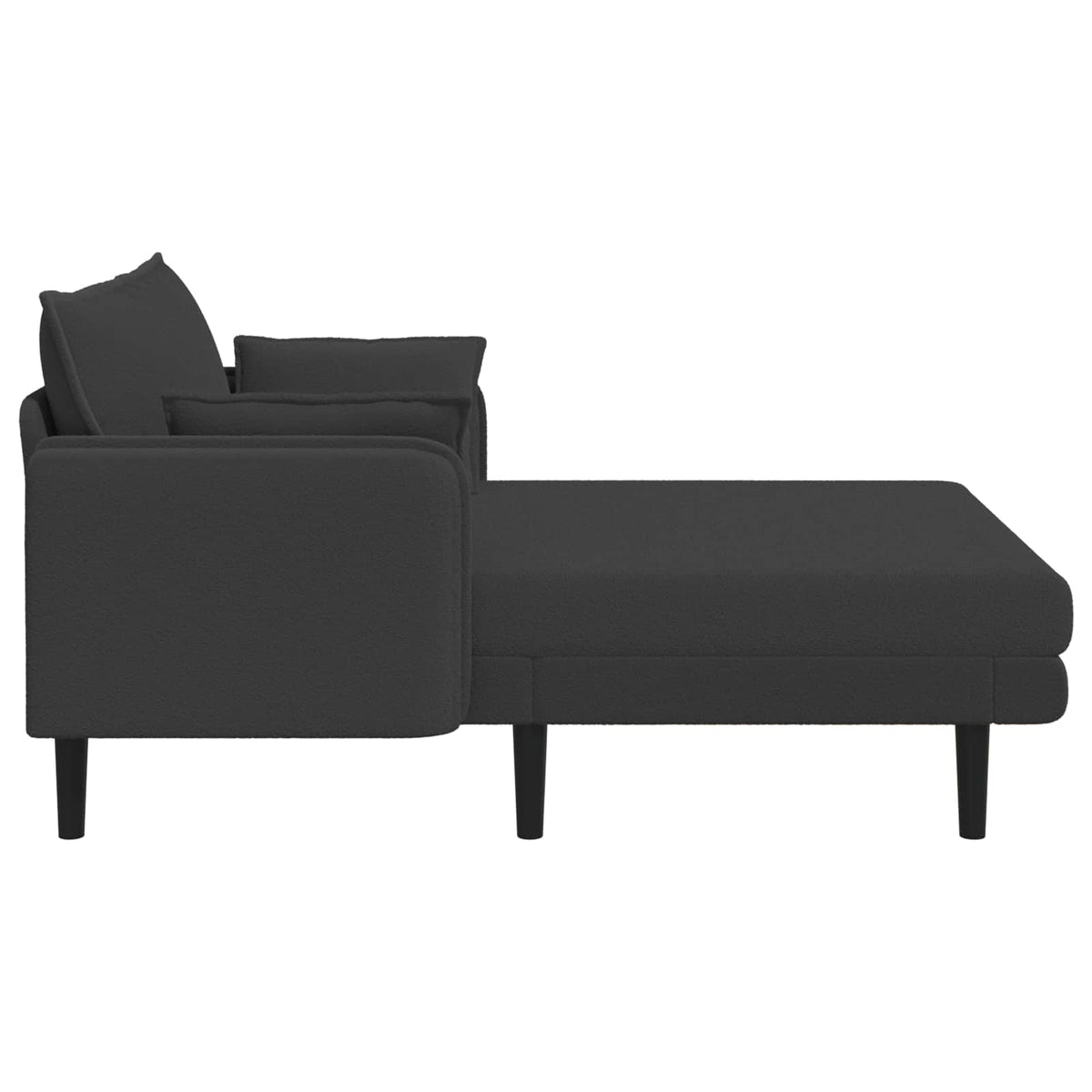 Grote chaise longue Donkergrijs Bouclé