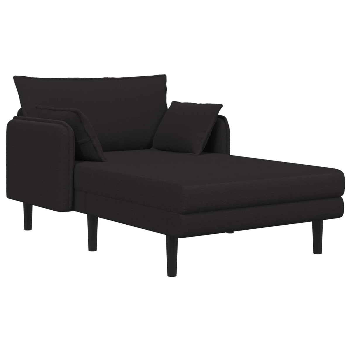 Grote chaise longue Zwart Bouclé