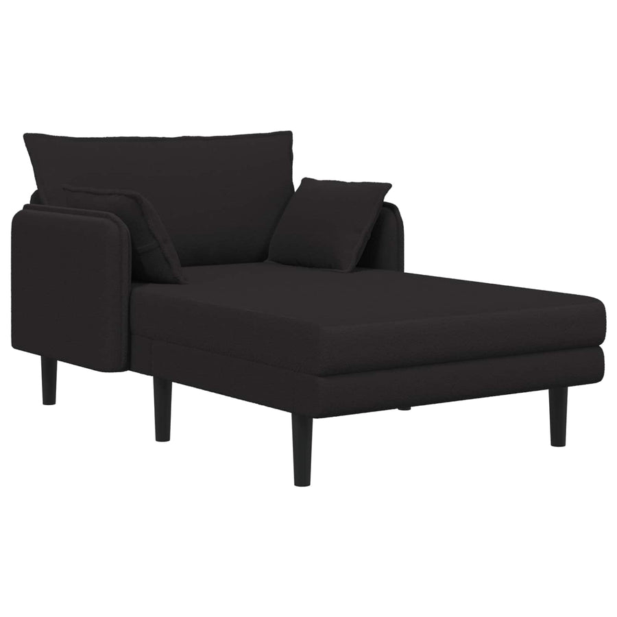 Grote chaise longue Zwart Bouclé