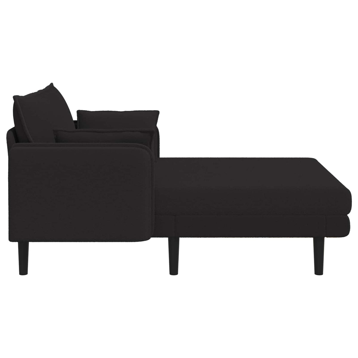 Grote chaise longue Zwart Bouclé