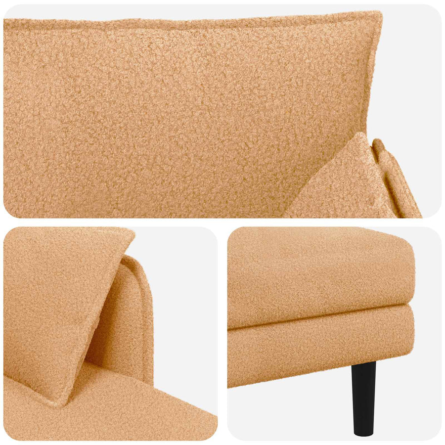 Grote chaise longue Beige Bouclé