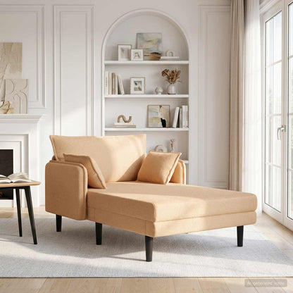 Grote chaise longue Beige Bouclé