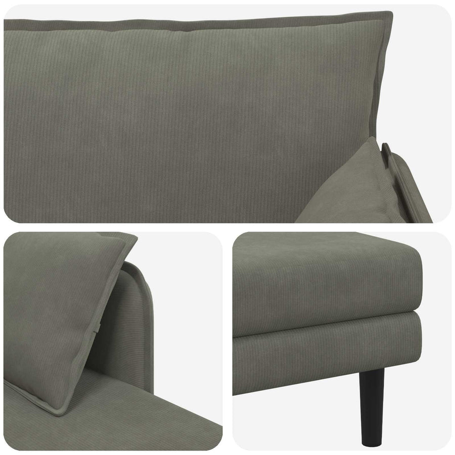 Grote chaise longue Lichtgrijs Katoenen stof
