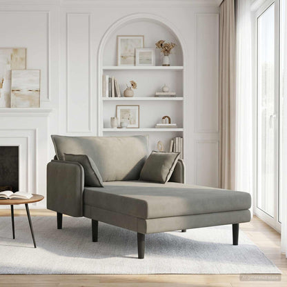 Grote chaise longue Lichtgrijs Katoenen stof