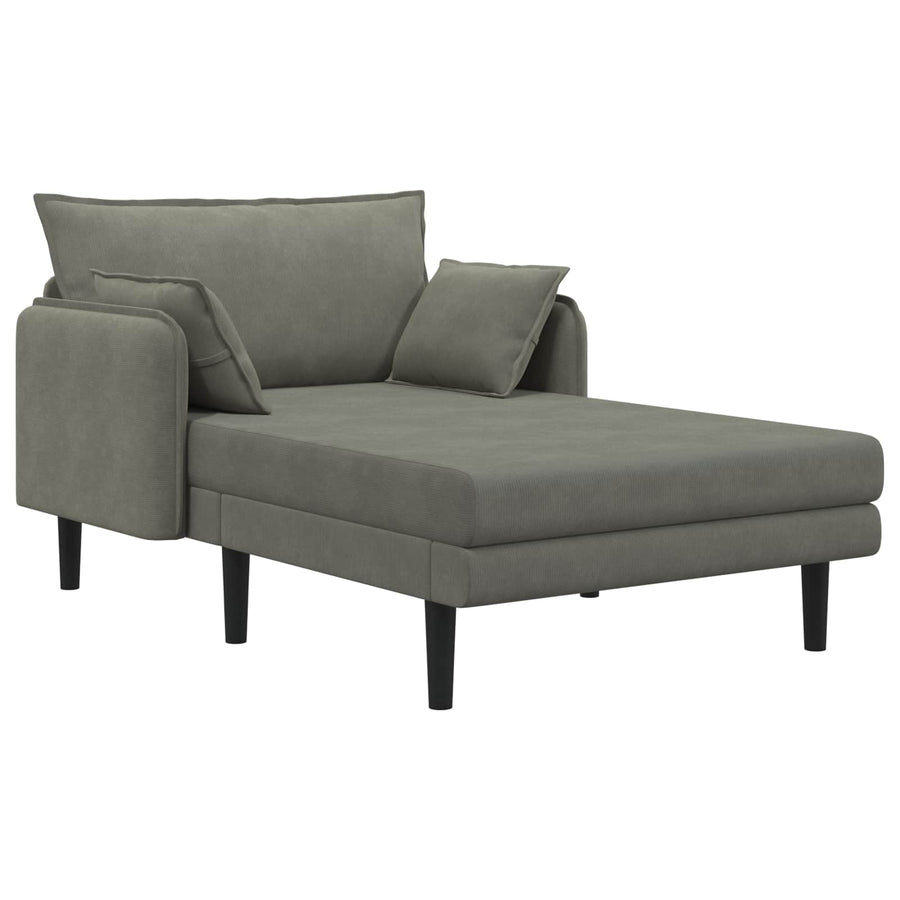 Grote chaise longue Lichtgrijs Katoenen stof