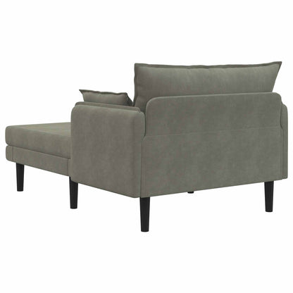 Grote chaise longue Lichtgrijs Katoenen stof