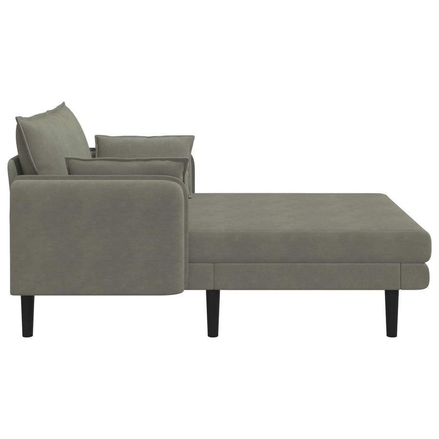 Grote chaise longue Lichtgrijs Katoenen stof