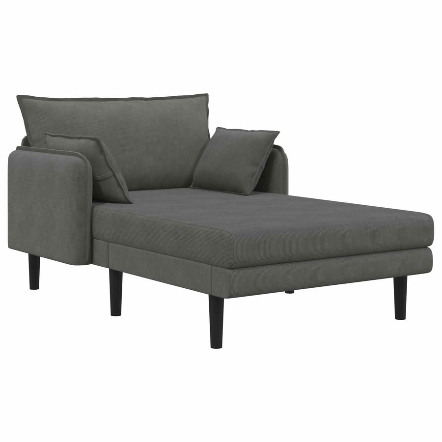 Grote chaise longue Donkergrijs Katoenen stof