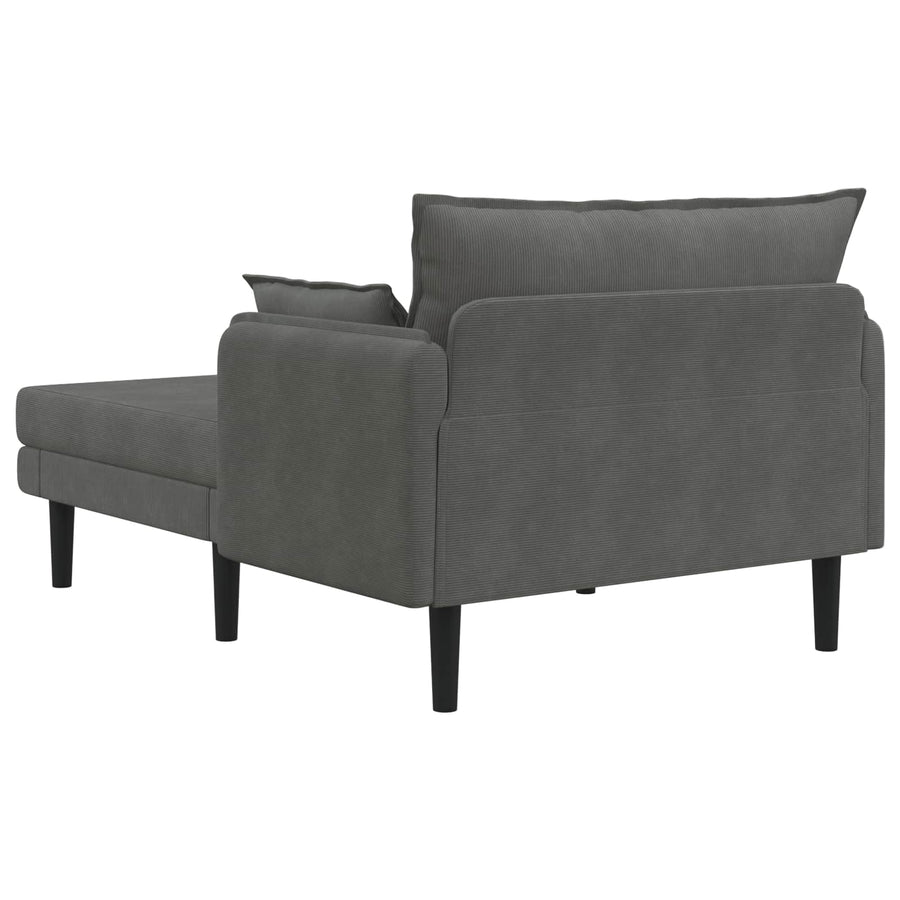 Grote chaise longue Donkergrijs Katoenen stof