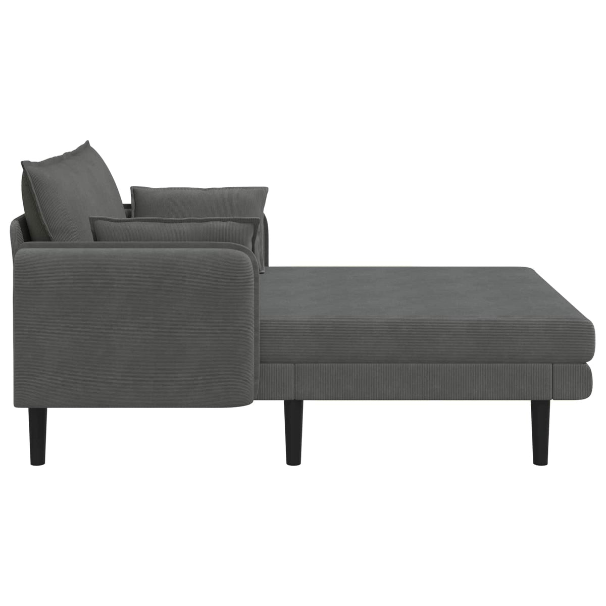 Grote chaise longue Donkergrijs Katoenen stof