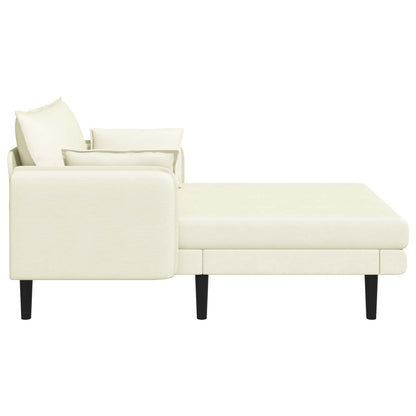 Grote chaise longue Crèmekleurig Katoenen stof