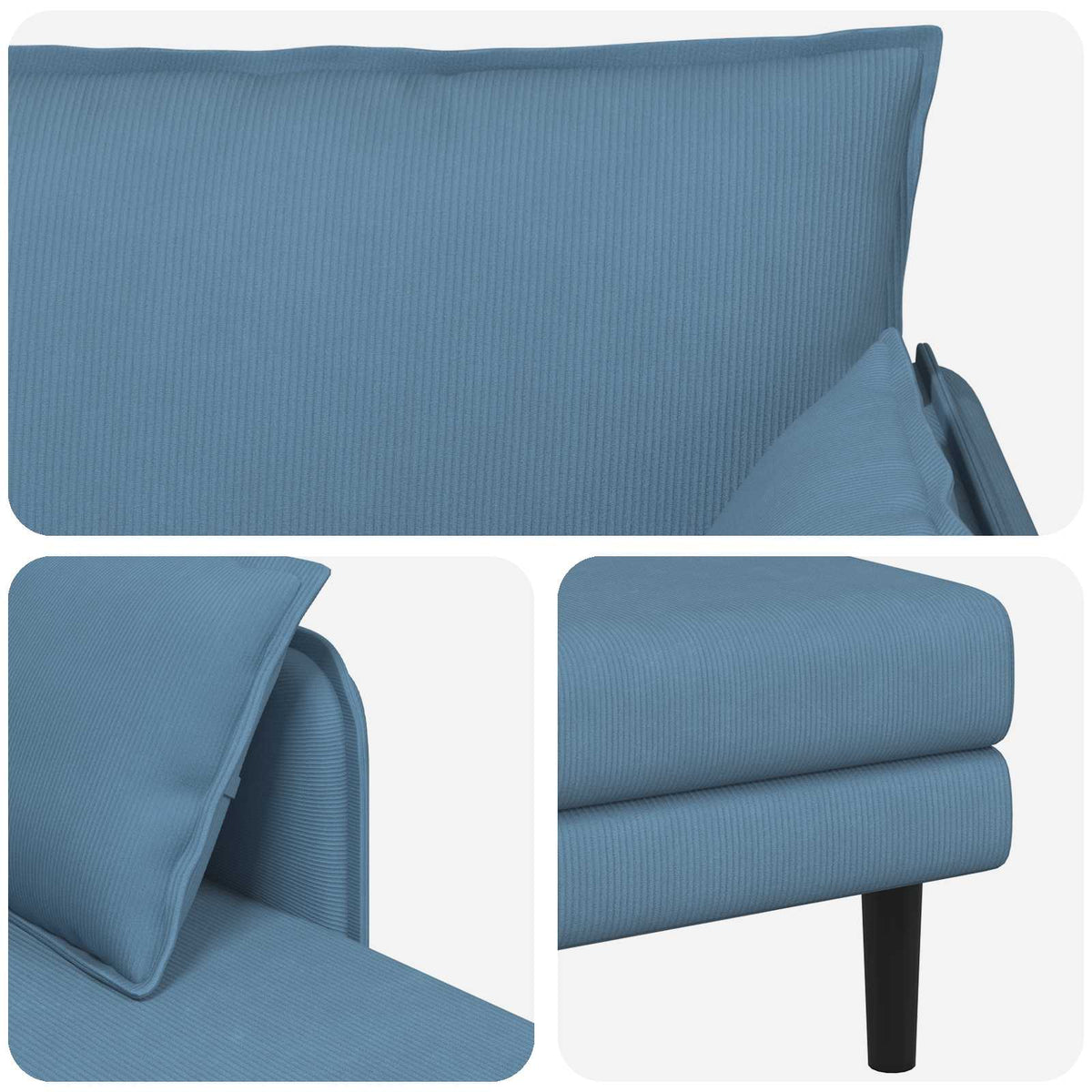 Grote chaise longue Blauw Katoenen stof