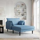 Chaise longue 173x114x86 cm blauw corduroy