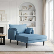 Chaise longue 173x114x86 cm blauw corduroy