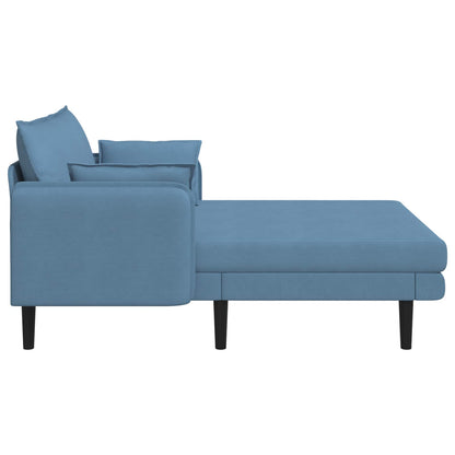 Grote chaise longue Blauw Katoenen stof