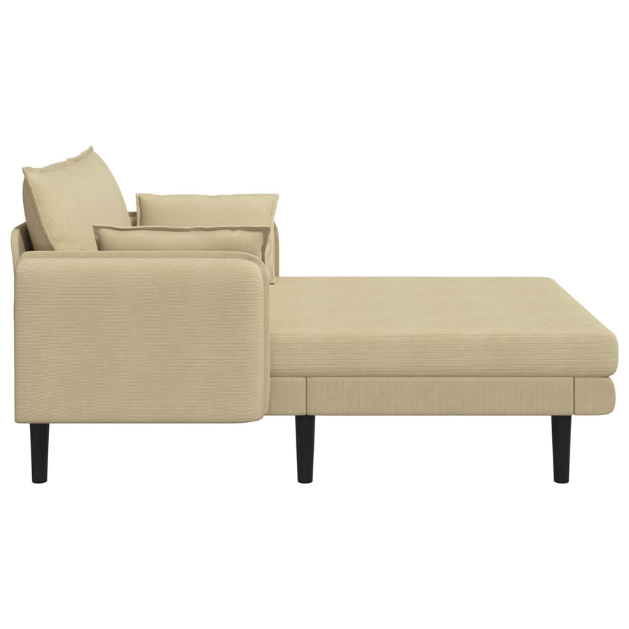 Grote chaise longue Grijs groen Katoenen stof