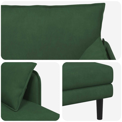 Grote chaise longue Donkergroen Katoenen stof