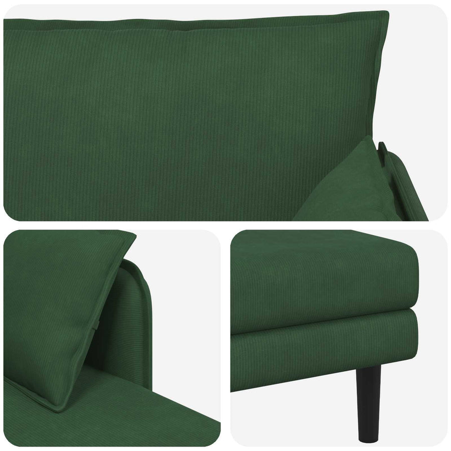 Grote chaise longue Donkergroen Katoenen stof