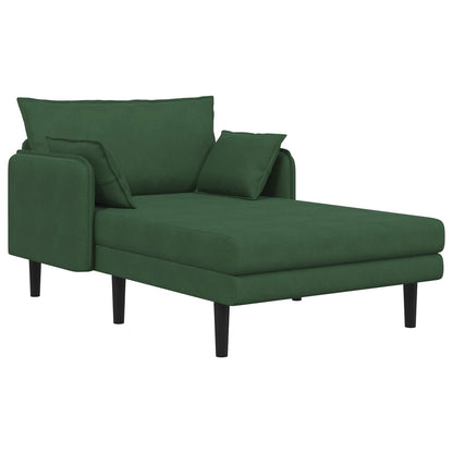 Grote chaise longue Donkergroen Katoenen stof
